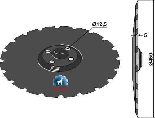 Notched disc Ø450 x 5 fitting for Väderstad 466947