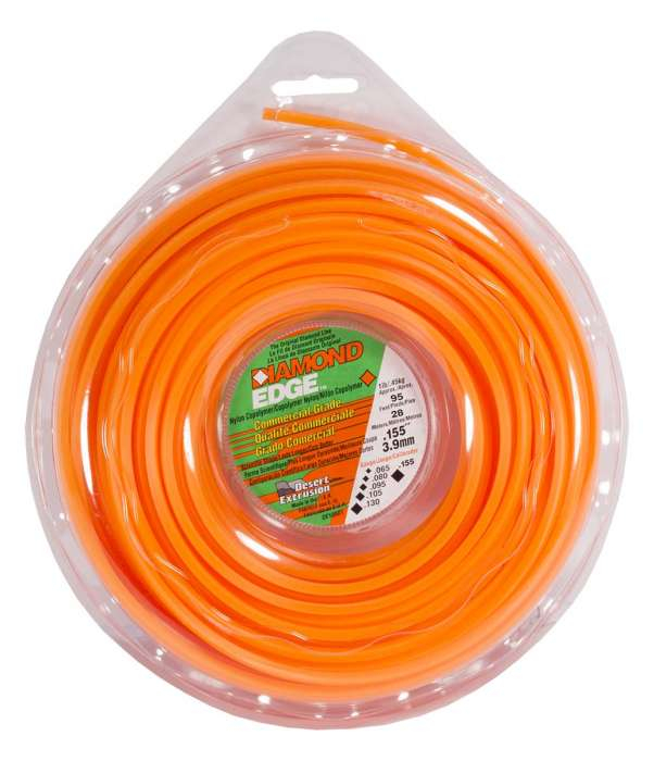 Trimmer line diamond edge™ shaped orange .155" / 3.9mm