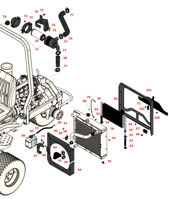 Toro Reelmaster 3100-D Radiator & Air Intake