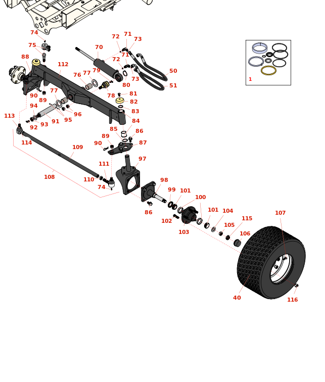 Toro Reelmaster 5410G Rear Axle