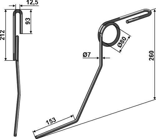 Torsionsstriegelzinken - links geeignet für Steketee 602755