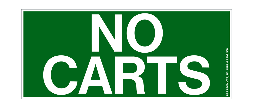 Decal - no carts green/white