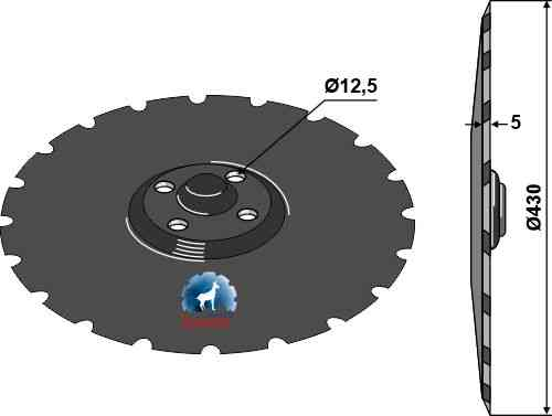 Seed drill disc Ø430&#1093 5 fitting for Väderstad 444687 - 459608