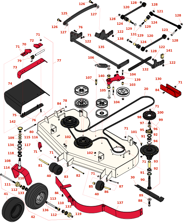 Toro Z Master Commerical 3000 52in Deck Parts