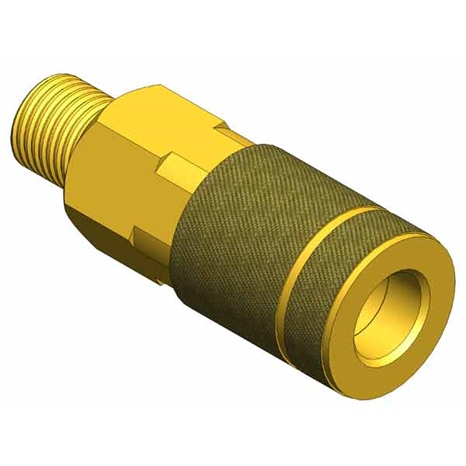 Coupler - brass 1/4 nptm steel valv