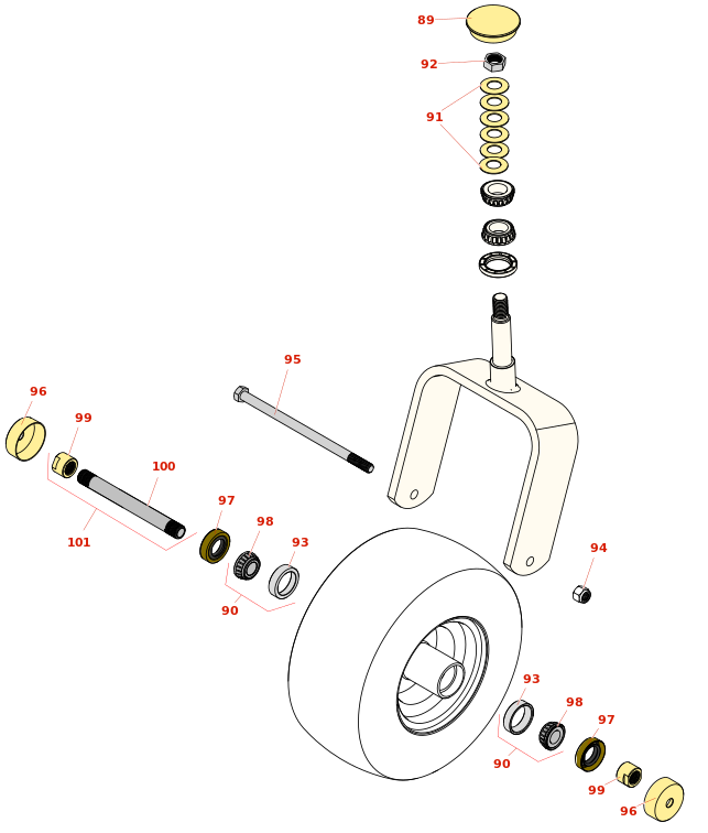 Toro Z Master Professional 7500-D Caster Wheel