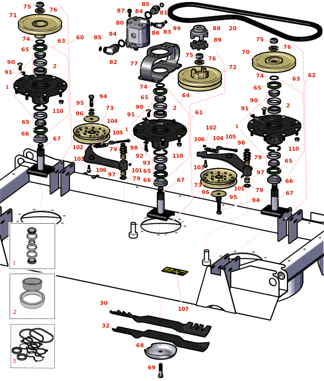 Toro Groundsmaster 4110-D Front Deck Hydraulics and Spindles