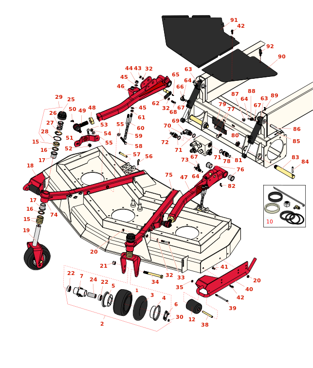 Toro Groundsmaster 4010-D Front Deck Lift Arms