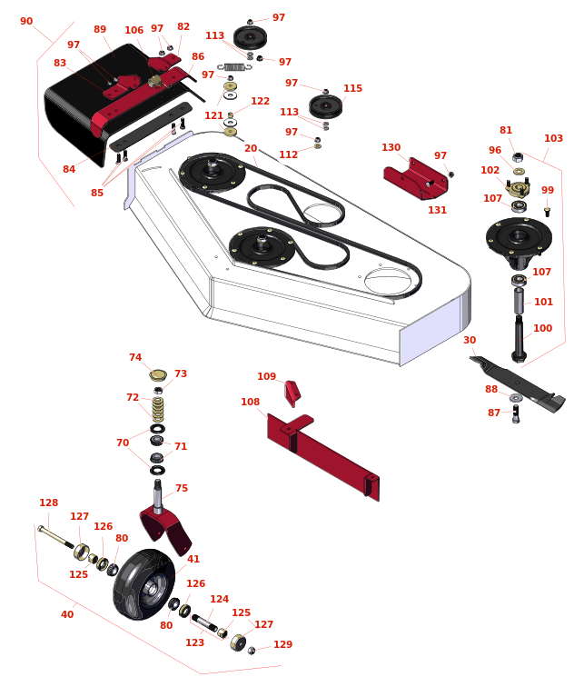 Toro GrandStand Mower 48in Deck Parts