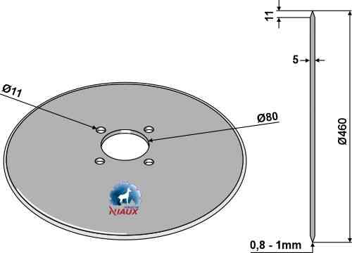 Kouterschijf Ø460x5 passend voor Massey Ferguson MF3940221