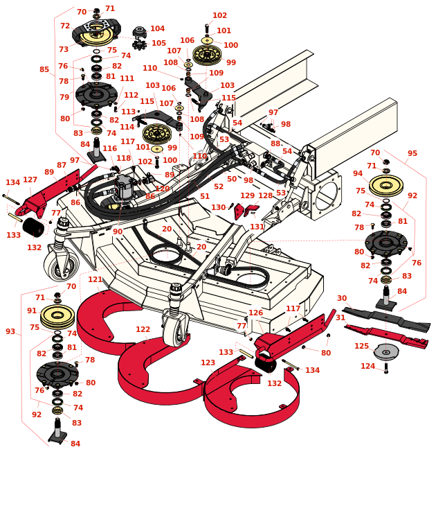 Toro Groundsmaster 4010-D Front Deck Hydraulics and Spindles