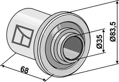 Afstandsbus - 68mm passend voor Hankmo 97210164