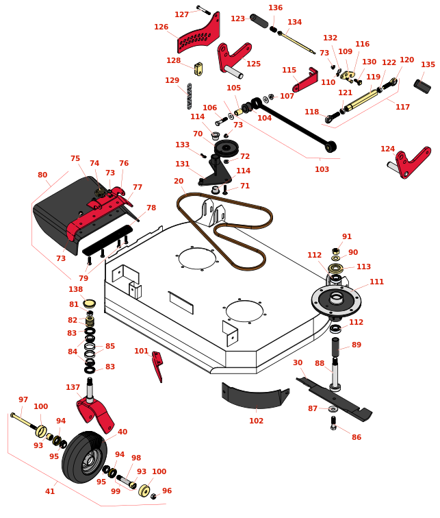 Toro GrandStand Mower 91cm Deck Parts