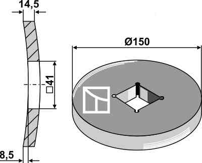 Welding ring for 36x36 and 40x40 square shafts