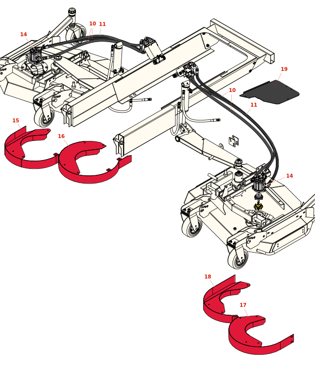 Toro Groundsmaster 4010-D Right-Hand & Left-Hand Deck Hydraulics and Discharge Chambers