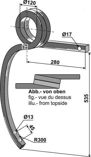 Double coil spring, right