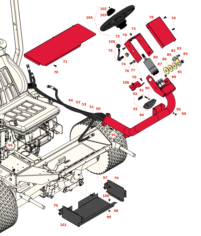 Toro Reelmaster 3100-D Steering Column