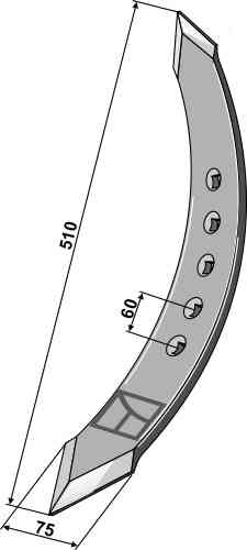 Twisted stubble point "typ MF" left model