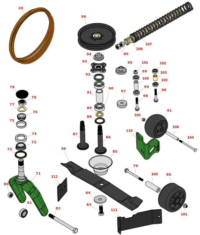 John Deere Z950M ZTrak Zero-Turn Mower Deck Parts