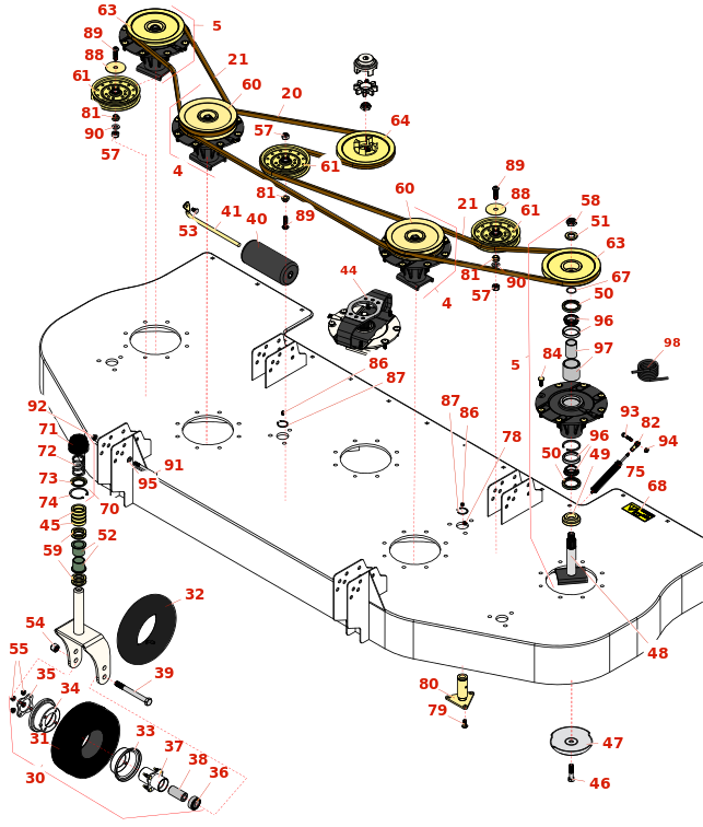 Toro Groundsmaster 5910-D Center Rotary Deck - Model 31601