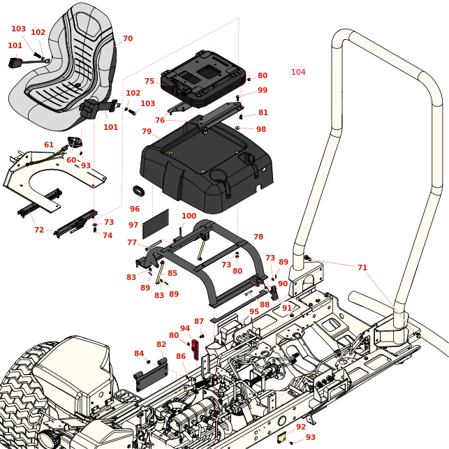 Toro Reelmaster 5410G Seat