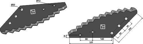 Food mixer knives - hard metal faced fitting for AGM 205001