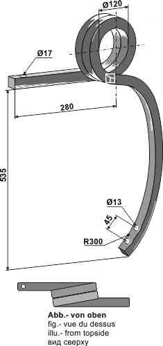 Double coil spring, left