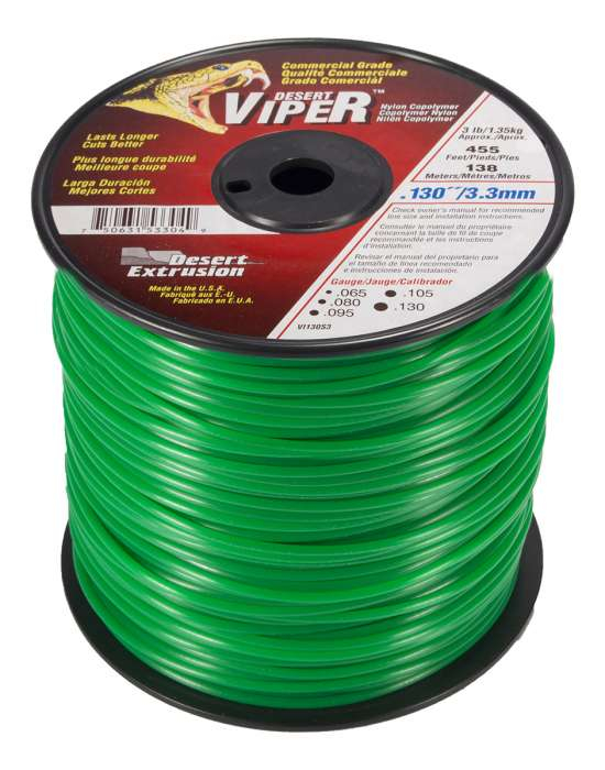 Trimmer line viper™ round green .130" / 3.3mm