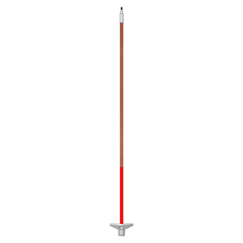 Practice green flagstick with bottom stripe 1/2 x 48 in - woodgrain with red