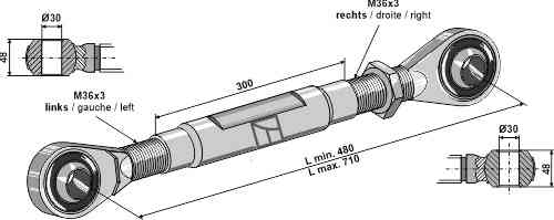 Top-link M36x3 - Cat. III