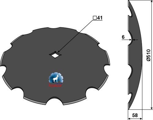 Notched disc Ø510x6 31-151140