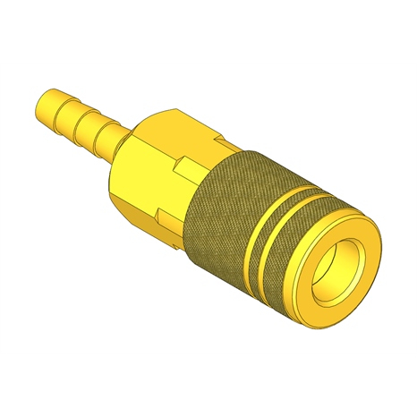 Coupler - brass 1/4 1/4barb sv