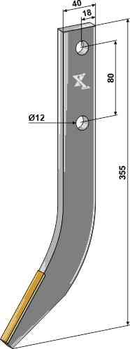 Row cutter hook - Hard metal fitting for Baselier FK090041