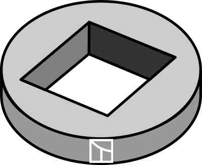 Reducing washer for 28x28 square shafts