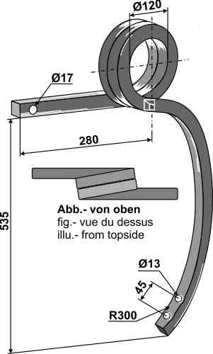 Double coil spring, left