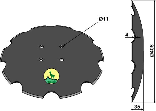 Getande schijf - Ø406x4 31-216fi-0127