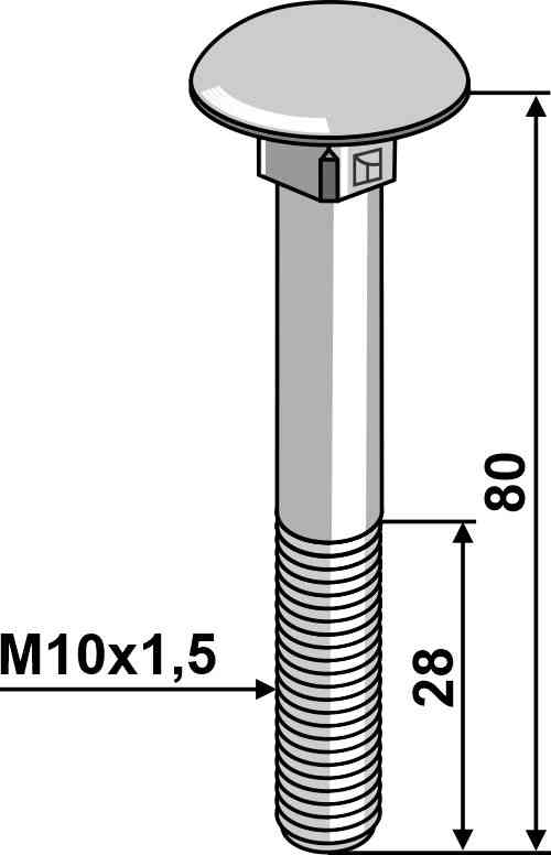 Slotbout M10x1.5 verzinkt