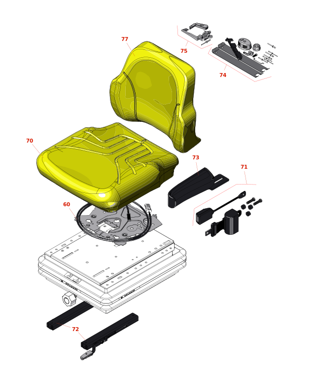 John Deere 9009A Rotary Mower Seat