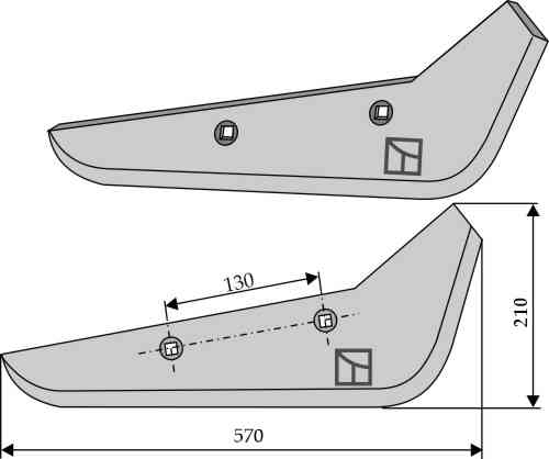 Beet lifter share, right model