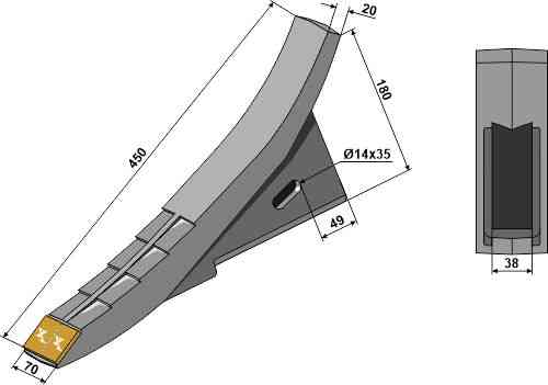 Point - Hard metal fitting for Alpego MKOA00165-E05610S