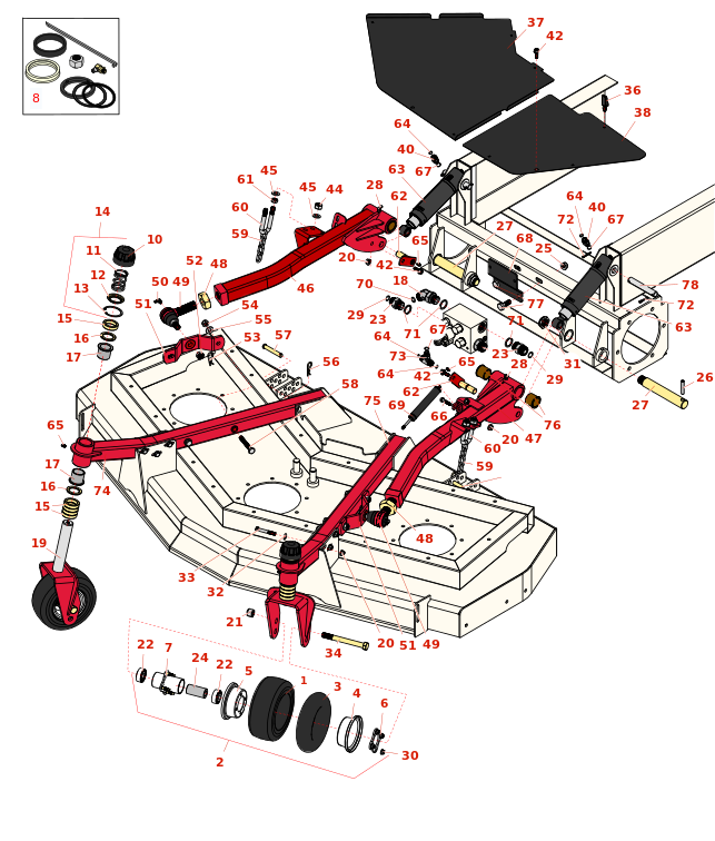 Toro Groundsmaster 4000-D Front Deck Lift Arms