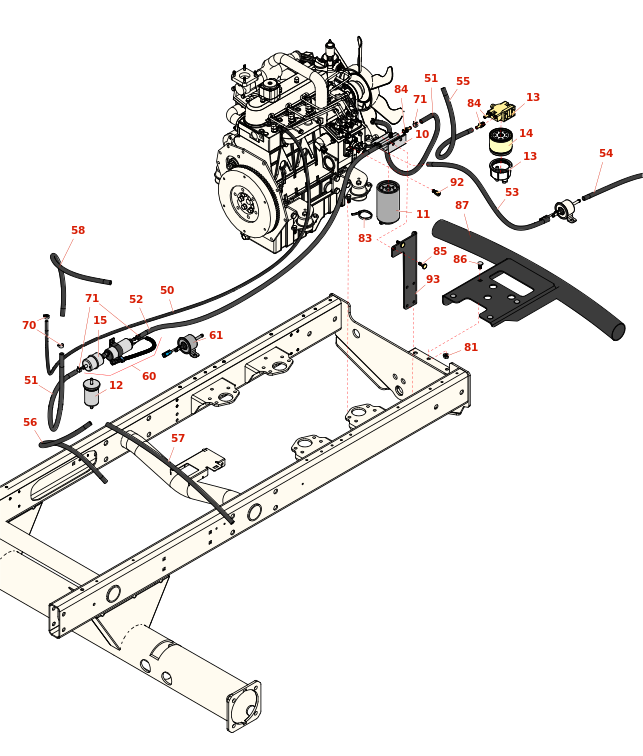 Toro Reelmaster 5410-D Fuel System & Tank