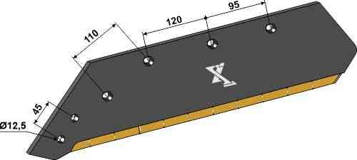 Reversible point share - 18“ - left fitting for Kverneland KK073007