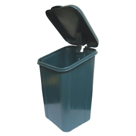 Poly trash receptacle w/lid - forest green