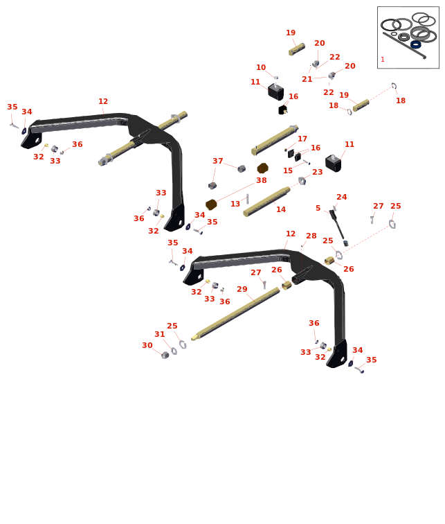 Toro Groundsmaster 4700-D Lift Arms No. 6 & 7