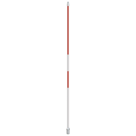 Flagsticks with bottom and center stripes 1/2" x 7' - set/9 red with white