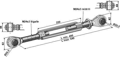 Top-link - Turnbuckle M24x3