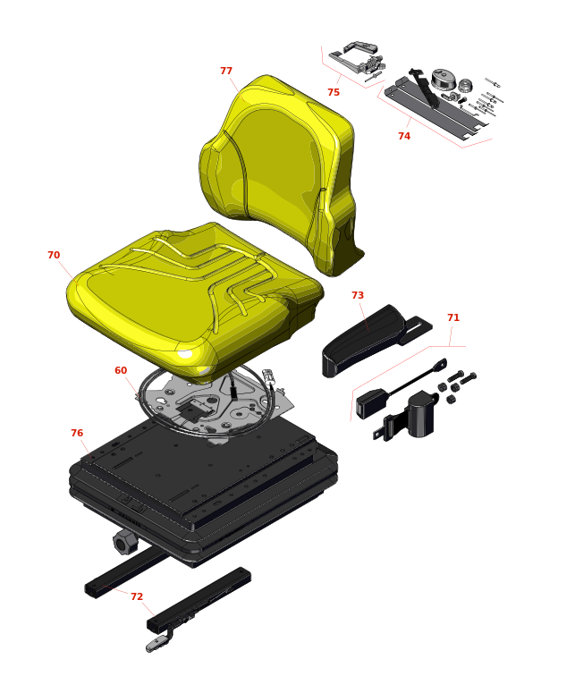 John Deere 8000A E-Cut Hybrid Reel Mower Seat