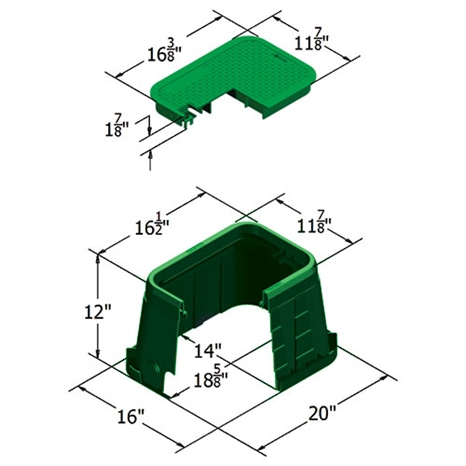 Carson valve box w/lid 1015 - green blank