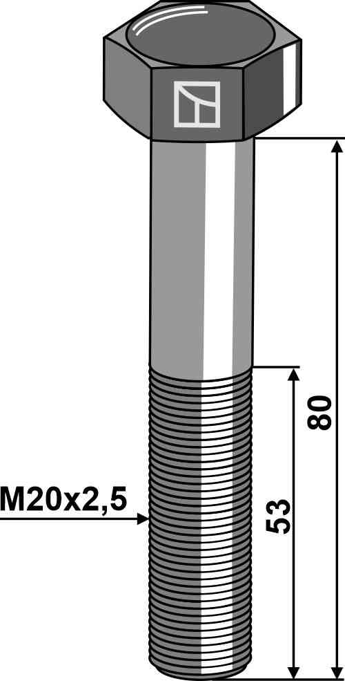 Sechskantschraube M20 ohne Mutter geeignet für Lemken 3014606